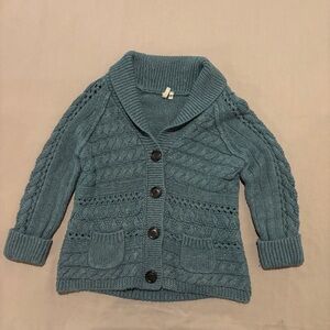 Caslon Cardigan‎ Blue Teal Shawl Collar Fall Casual Pockets Sweater Size Medium